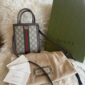 Gucci GG Supreme Monogram Calfskin mini Tote Bag*NWB